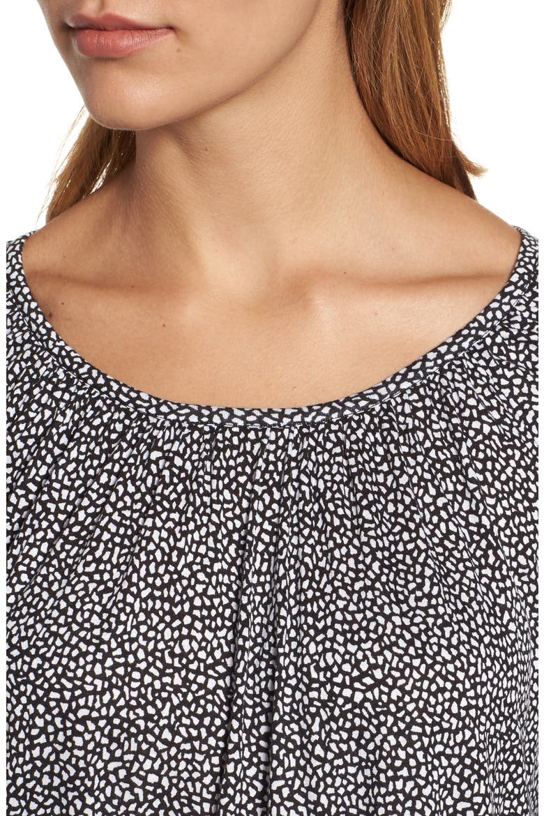 Giraffe Peasant Blouse, Alternate, color, BLACK/WHITE