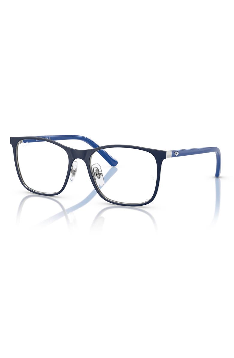 Ray-Ban Kids' 48mm Small Square Optical Glasses, Alternate, color, Blue Silver