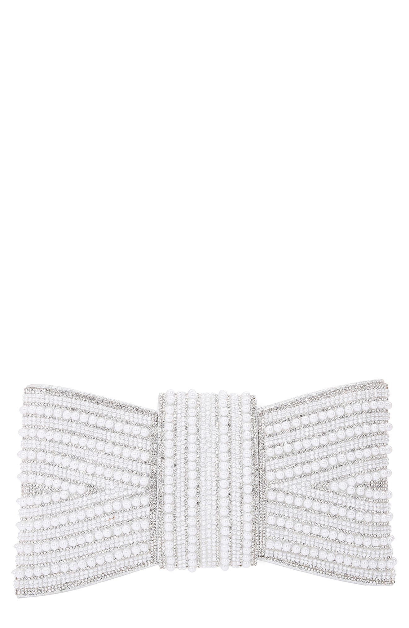 BERNESS Rhinestone Bow Clutch