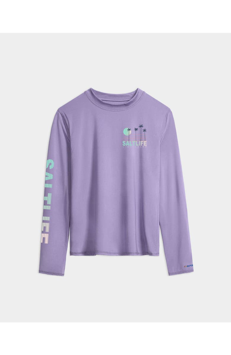 Salt Life Palmline Performance Long Sleeve Tee, Main, color, Pale Lavender Heather