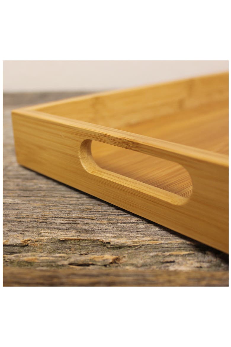 14" Bamboo Wood Serving Tray, Alternate, color, NATURAL