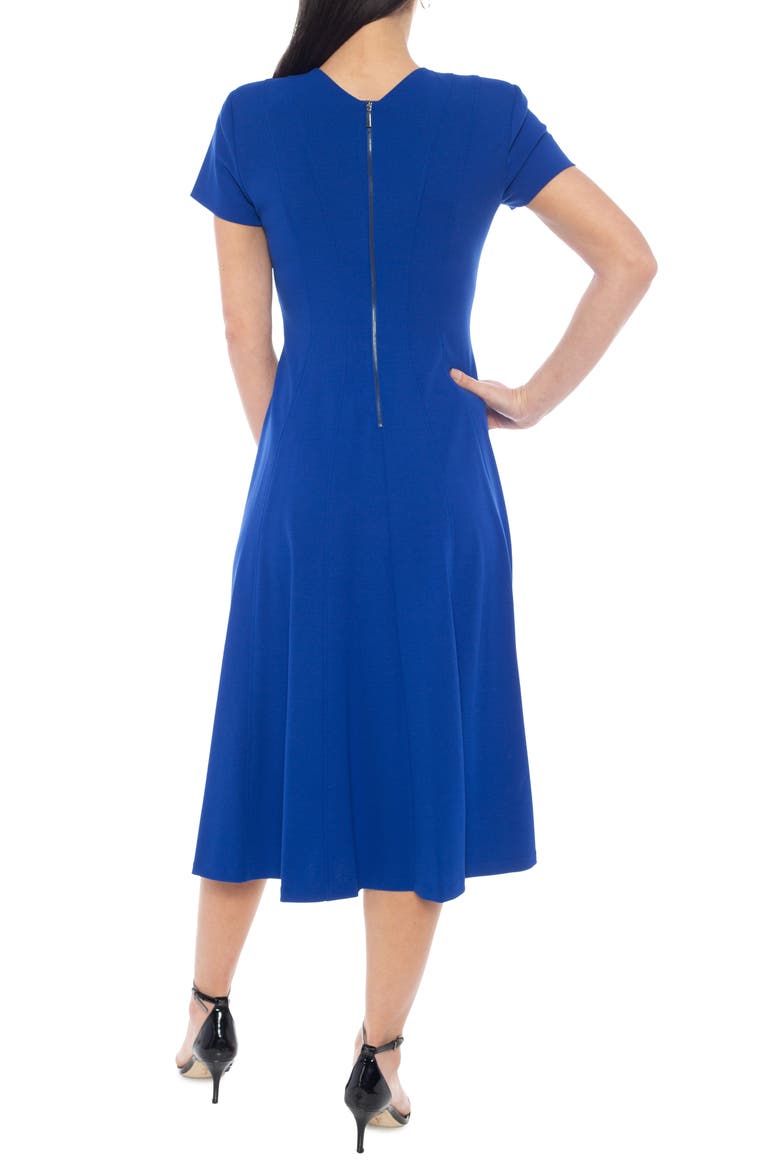 Crepe A-Line Dress, Alternate, color, ROYAL