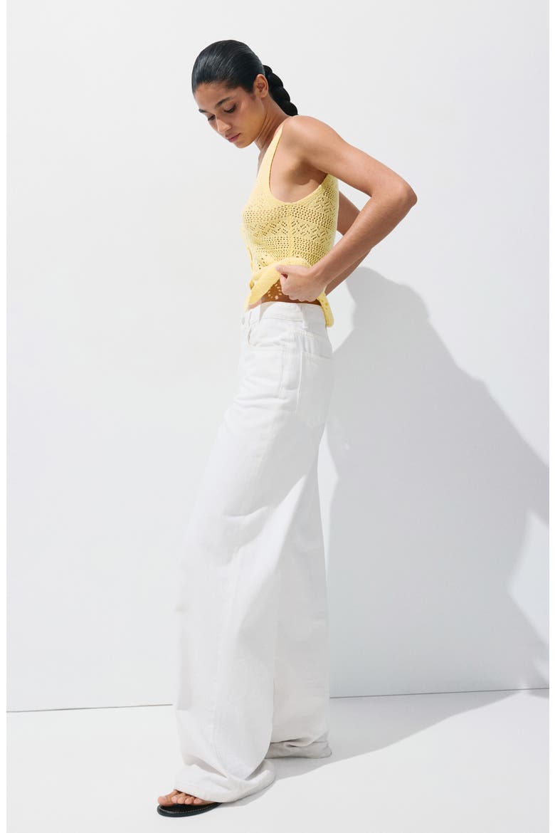 Crocheted Button Front Vest, Alternate, color, YELLOW