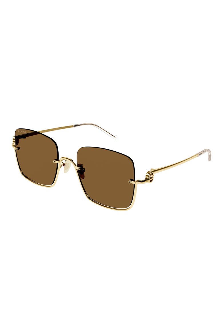 54mm Square Sunglasses, Alternate, color, GOLD