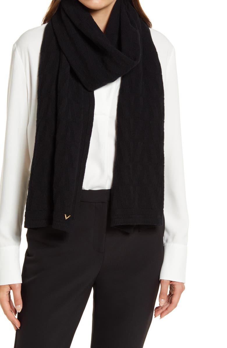 Valentino Garavani Monogram Wool & Cashmere Scarf, Alternate, color, 