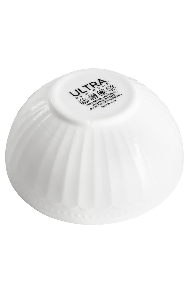 Gibson Ultra Swanton Arch 12 Piece Break-Resistant Opal Glass Dinnerware Set, Alternate, color, White