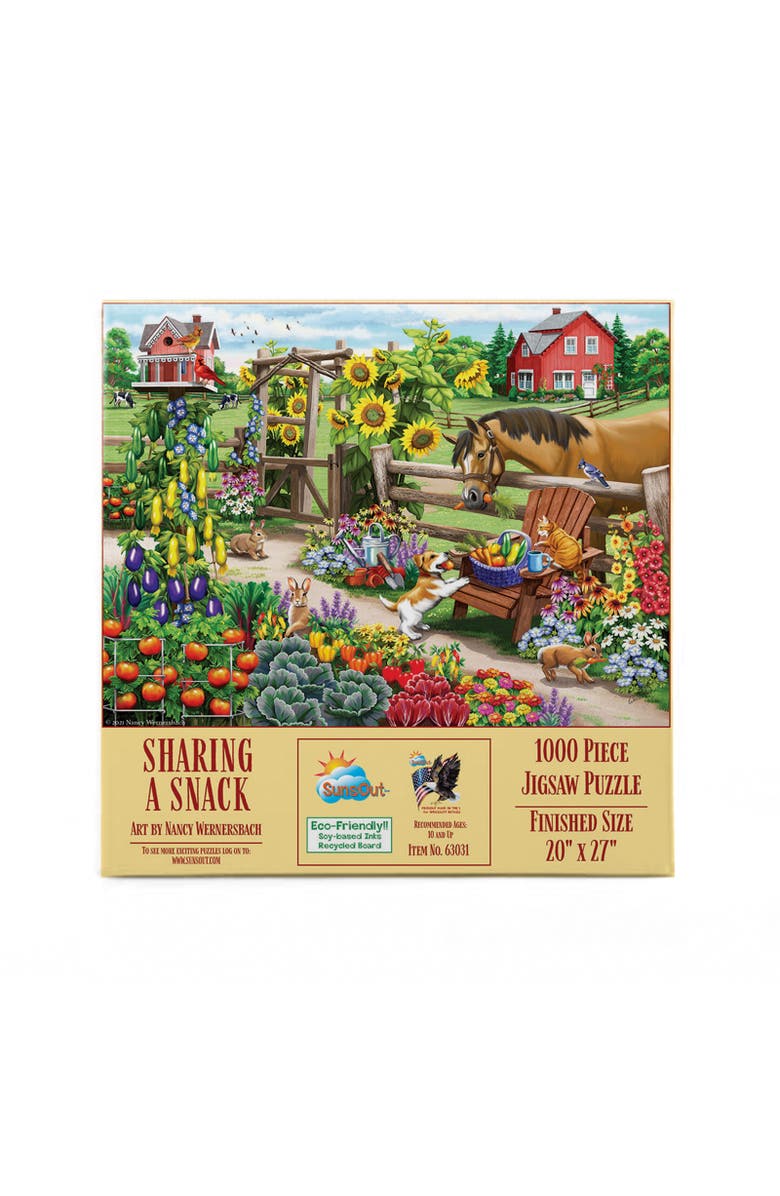 Sunsout Sharing a Snack 1000 piece Jigsaw Puzzle for Adults, Alternate, color, Multicolor