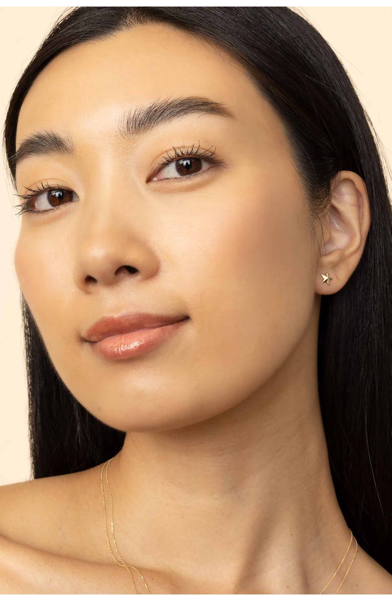 Oradina 14K Yellow Gold Street Star Studs, Alternate, color, Yellow Gold