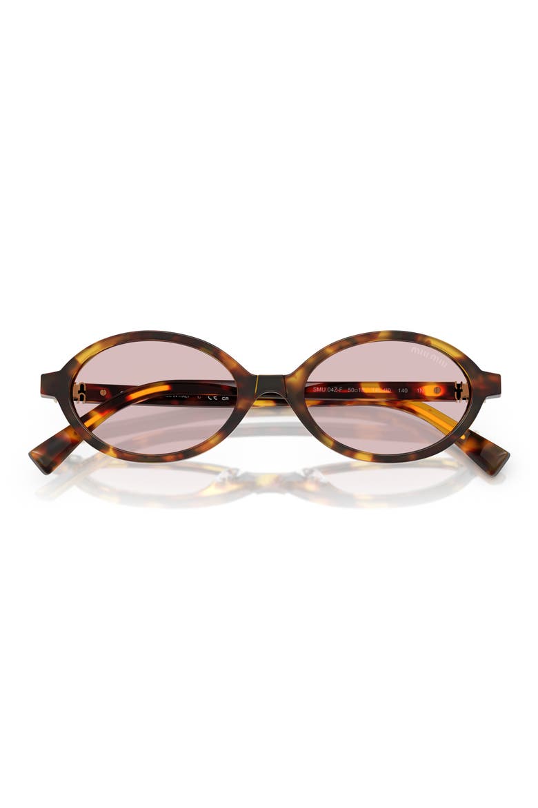 50mm Oval Sunglasses, Main, color, HONEY HAVANA / PINK
