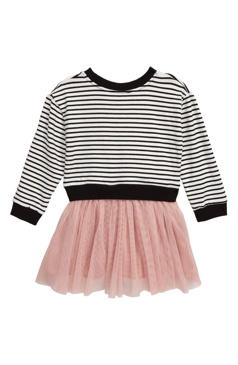 Popatu Stripe Floral Heart Appliqué Tulle Dress, Alternate, color, 