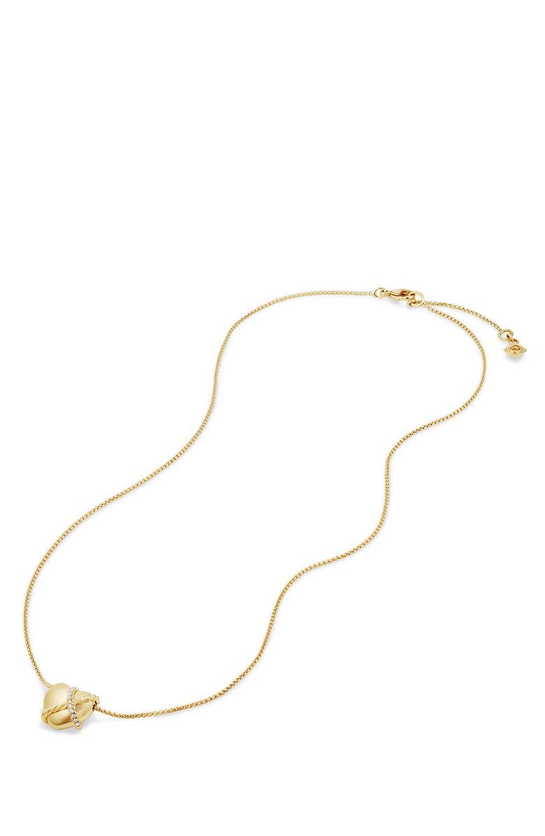 David Yurman Heart Pendant Necklace in 18K Gold with Diamonds, Alternate, color, 