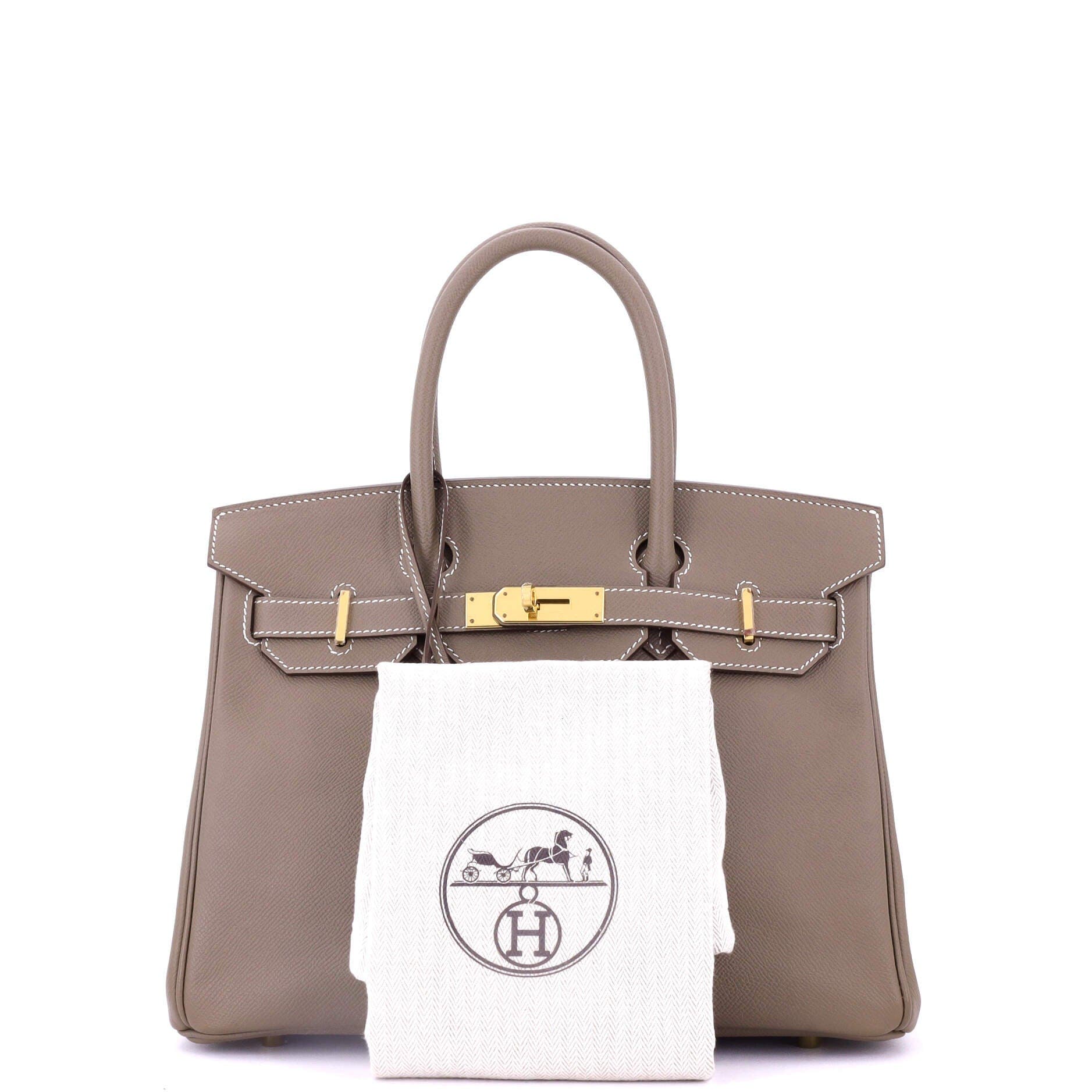 Pre-Owned Hermes Birkin Handbag Grey Epsom with Gold Hardware 30, Alternate, color, 