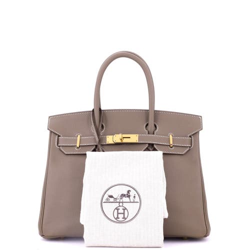 Pre-owned Hermes  Hermes Birkin Handbag Grey Epsom With Gold Hardware 30 In Brown