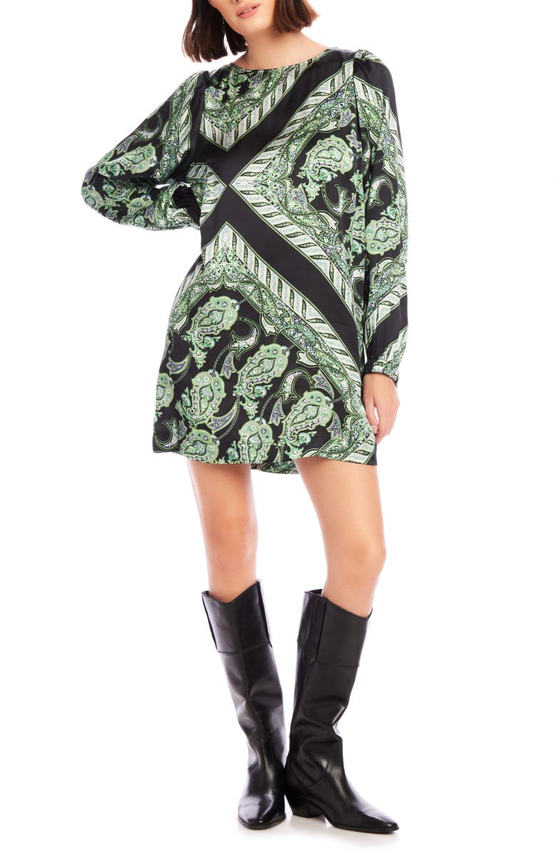 FIFTEEN TWENTY Juliette Print Long Sleeve Shift Dress, Main, color, Print