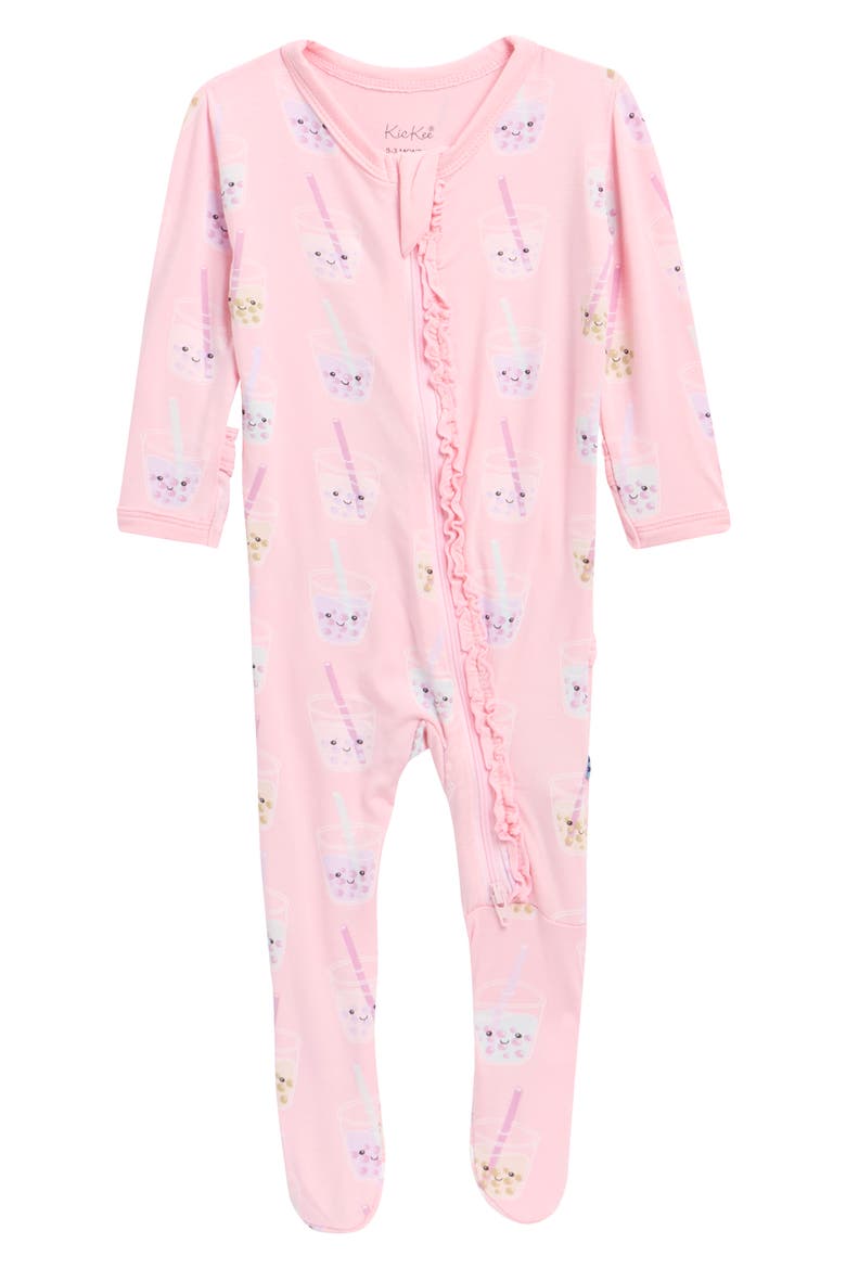 Muffin Ruffle Zip Footie, Main, color, CAKE POP BOBA