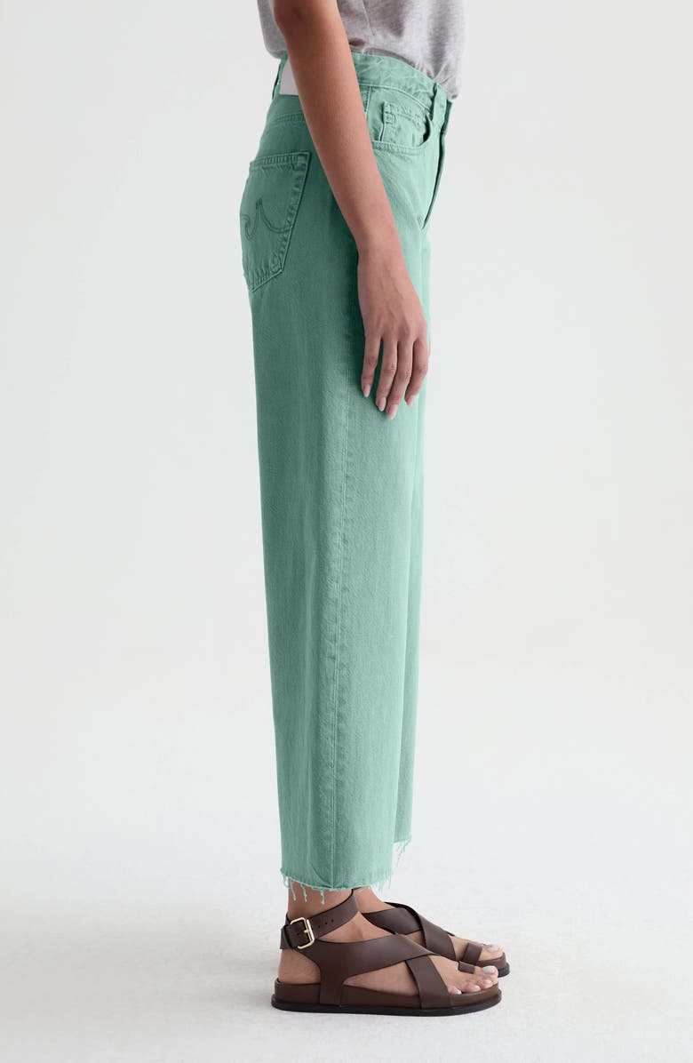 AG Saige Raw Hem Mid Rise Ankle Wide Leg Jeans, Alternate, color, Sulfur Sunwashed Jade