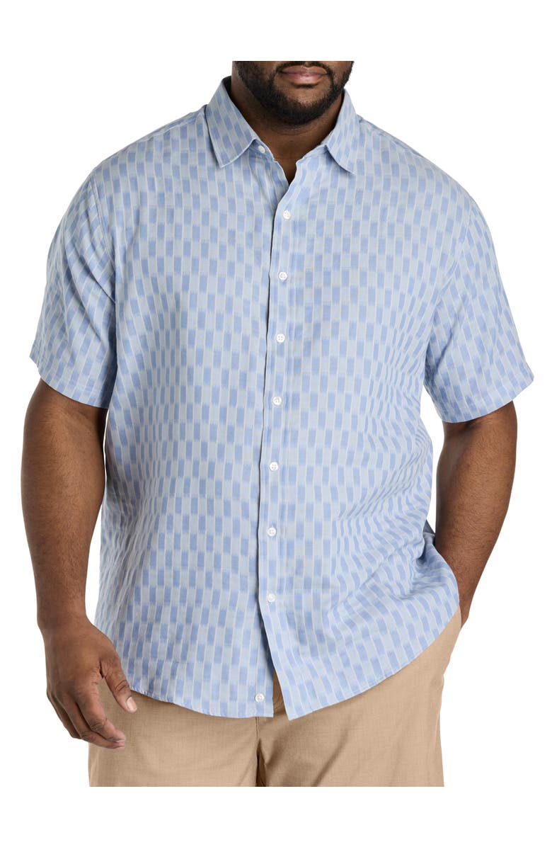 True Nation by DXL Big & Tall Abstract Checkered Sport Shirt, Main, color, Blue