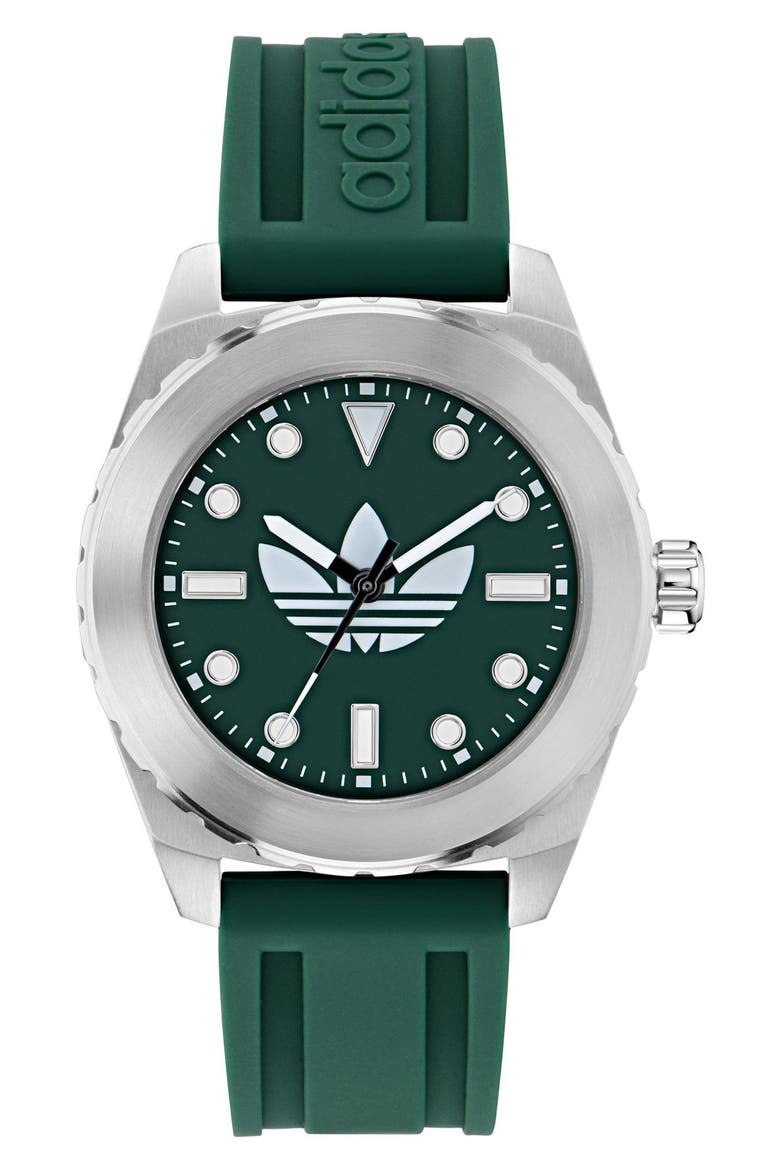 The Discoverer One Green Silicone Strap Watch, 44mm, Main, color, GREEN