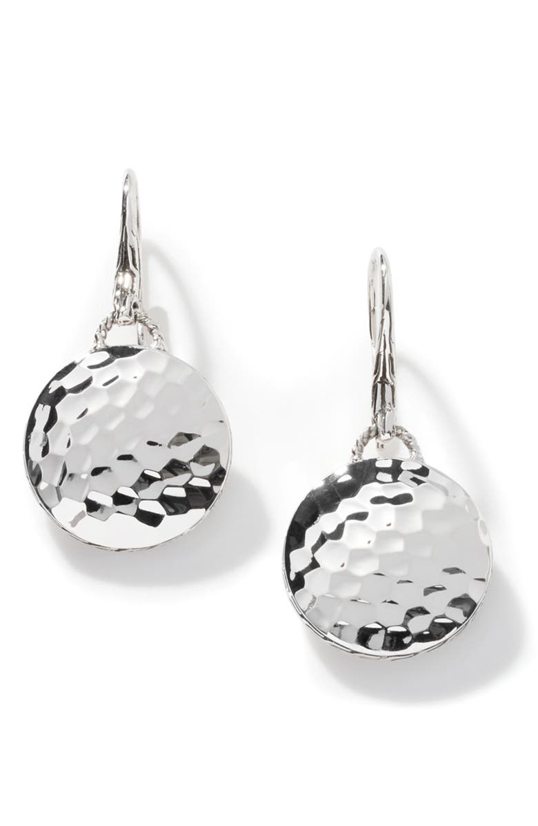 John Hardy Palu Dot Drop Earrings, Main, color, Silver