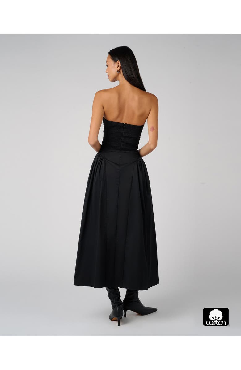 WeWoreWhat Strapless Corset Ruched Dress, Alternate, color, Black