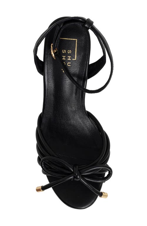 Shushop Edith Ankle Strap Platform Sandal In Black
