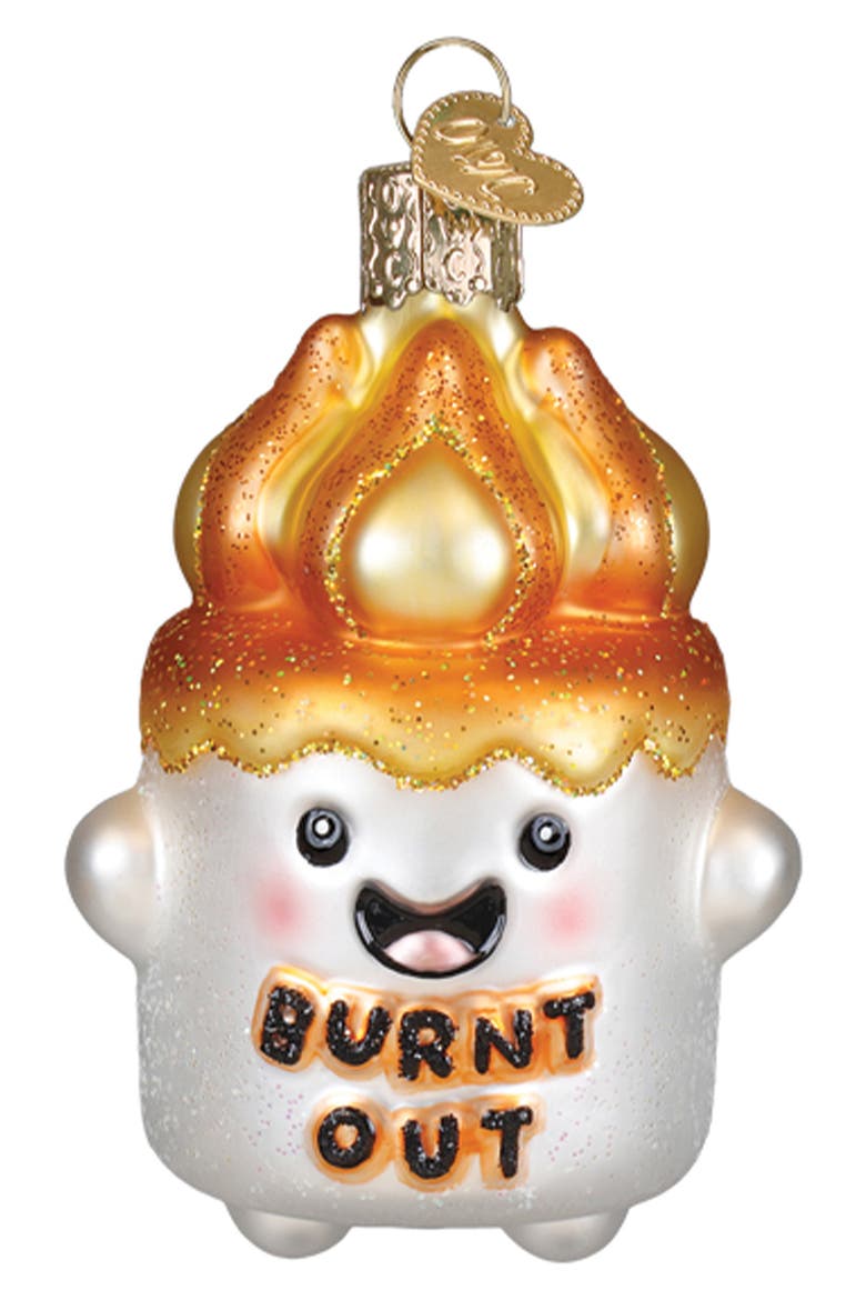 Burnt-Out Marshmallow Christmas Ornament, Main, color, WHITE MULTI