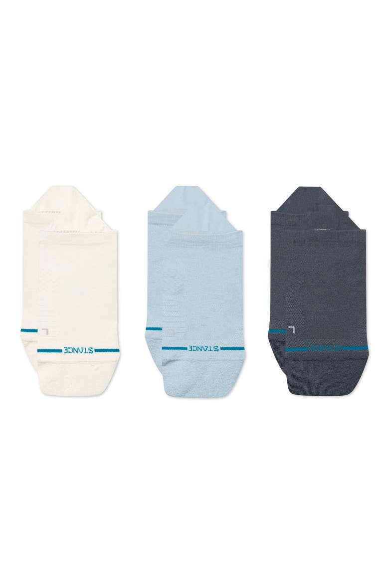 The Solid Light 3-Pack Tab Ankle Socks, Alternate, color, BLUE