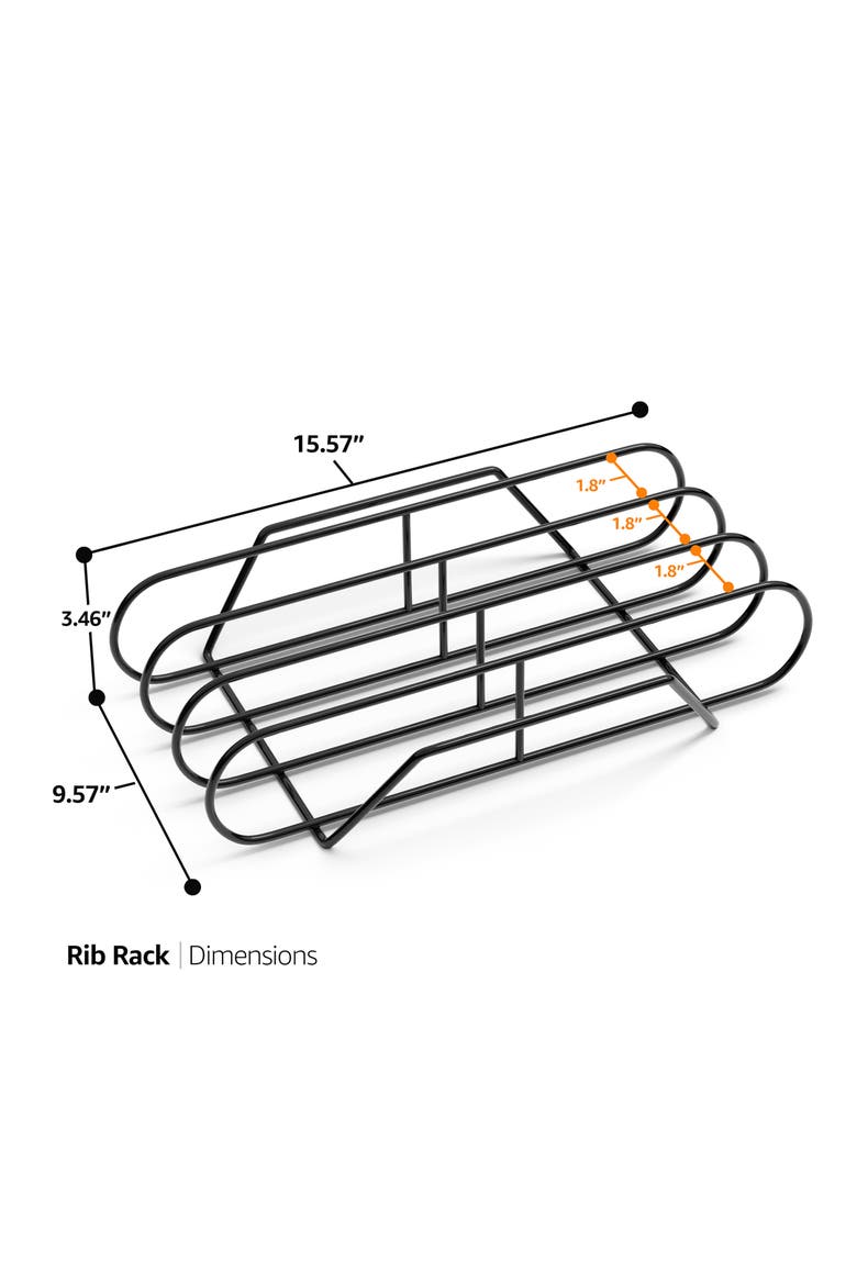 Nonstick XL Rib Rack, Alternate, color, BLACK