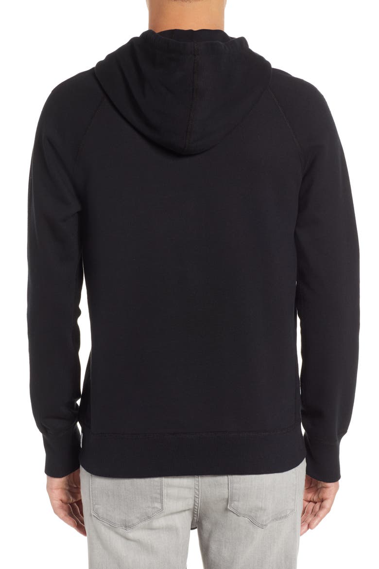 Gym Logo Hooded Sweatshirt, Alternate, color, BLACK/ WHITE