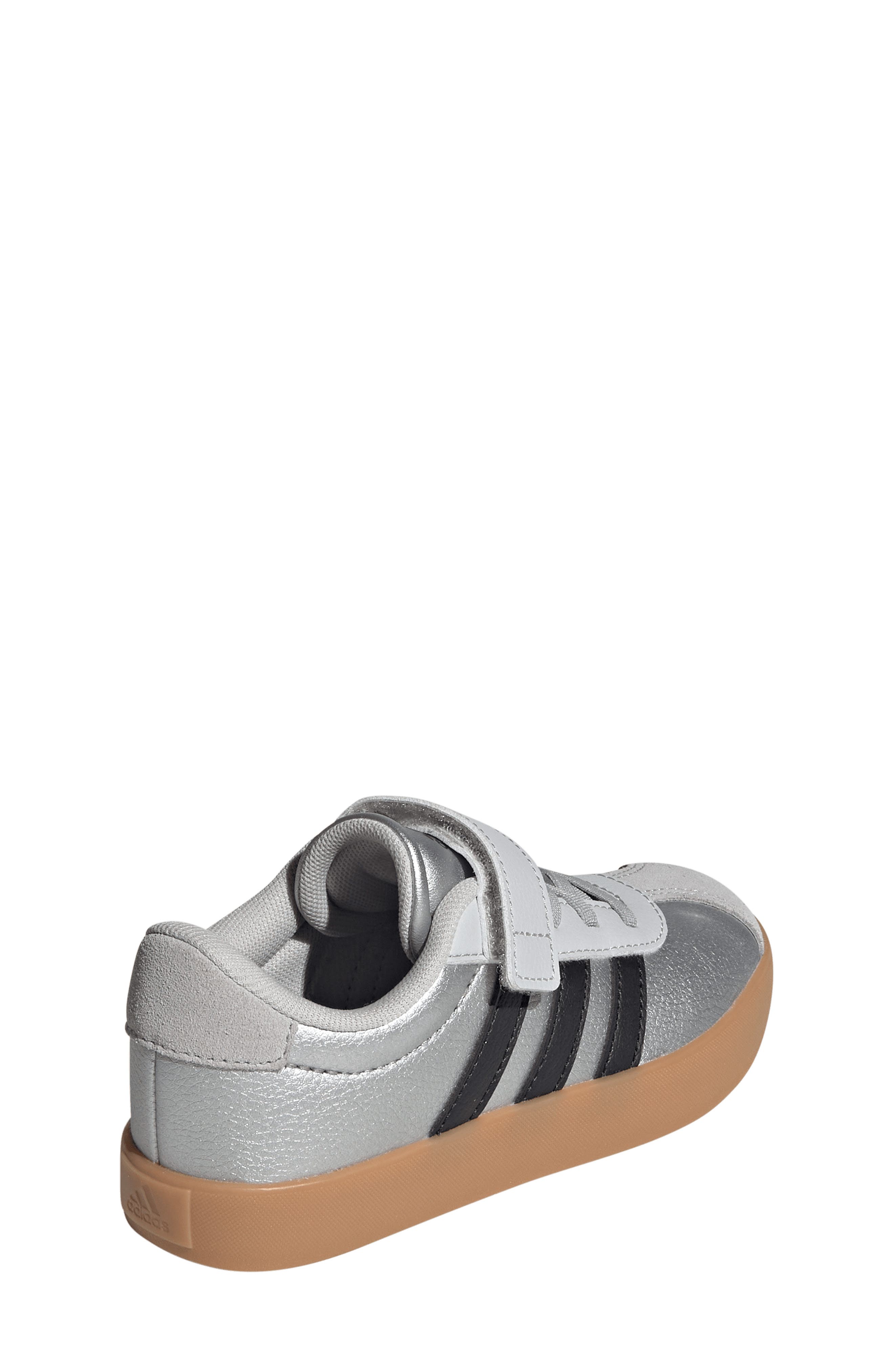 adidas Kids' VL Court 3.0 Sneaker, Alternate, color, Silver / Core Black/ Grey