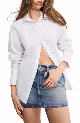 Good American Tie Back Poplin Shirt