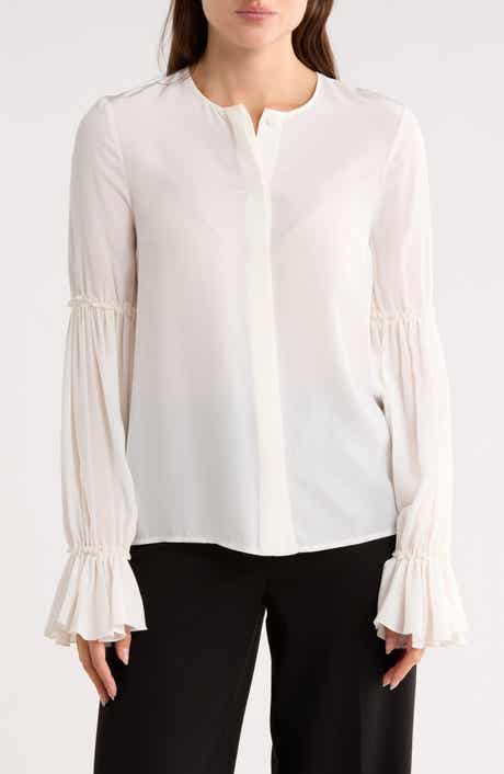 Longchamp Long Sleeve Silk Button-Up Shirt
