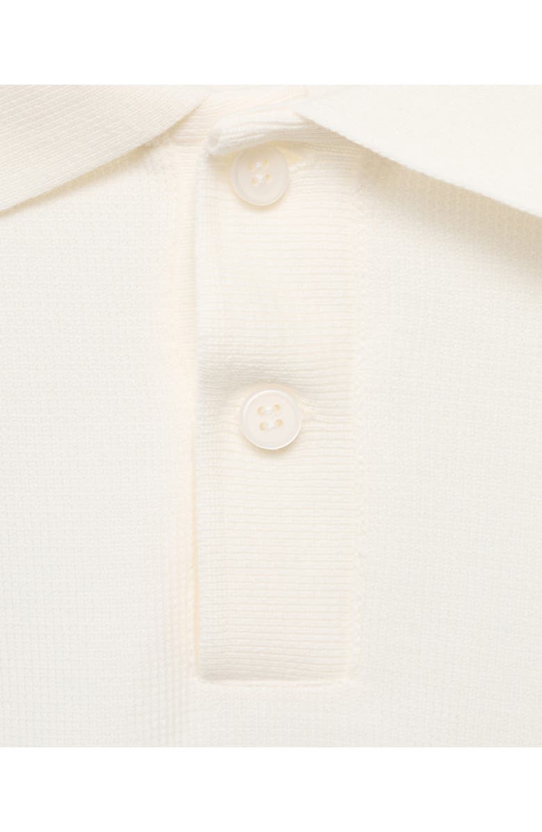 MANGO Regular Fit Cotton Pique Knit Polo, Alternate, color, White