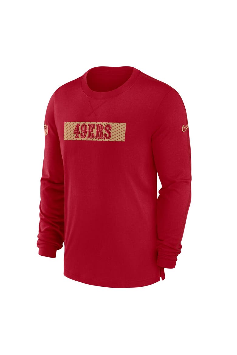 Men's Nike Scarlet San Francisco 49ers Sideline Player Performance Long Sleeve T-Shirt, Alternate, color, Scarlet