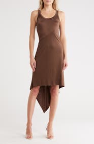 Helmut Lang High-Low Midi Dress
