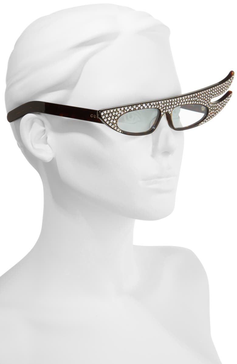 Gucci 56mm Embellished Statement Sunglasses, Alternate, color, 
