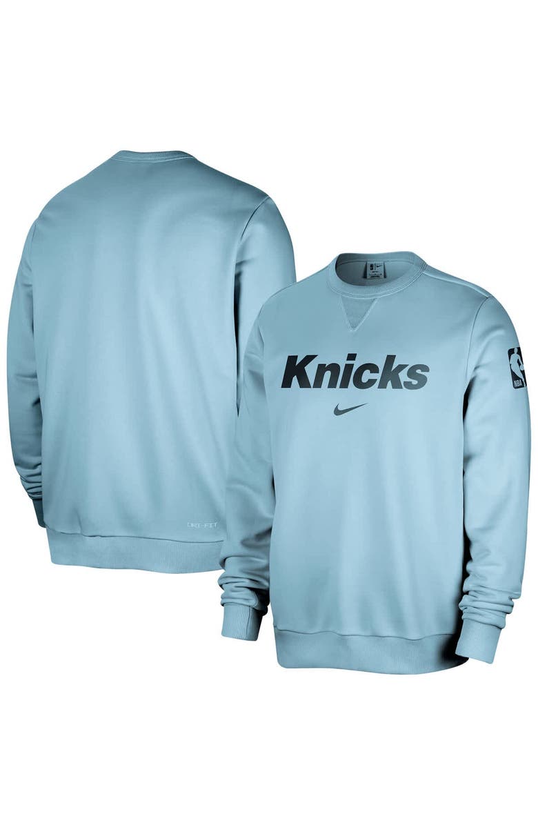 Nike Men's Nike Light Blue New York Knicks Courtside Standard Issue Performance Pullover Sweatshirt, Main, color, Light Blue