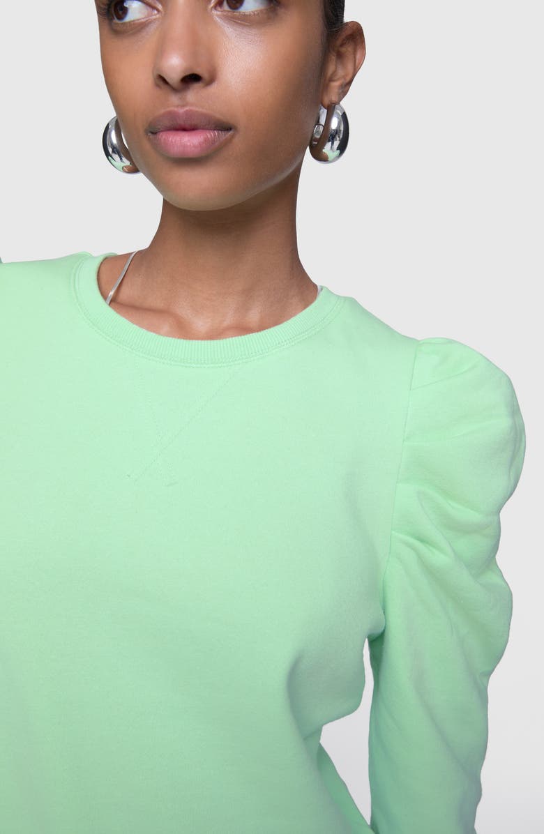 Rebecca Minkoff Janine Puff Sleeve Sweatshirt, Alternate, color, Matcha