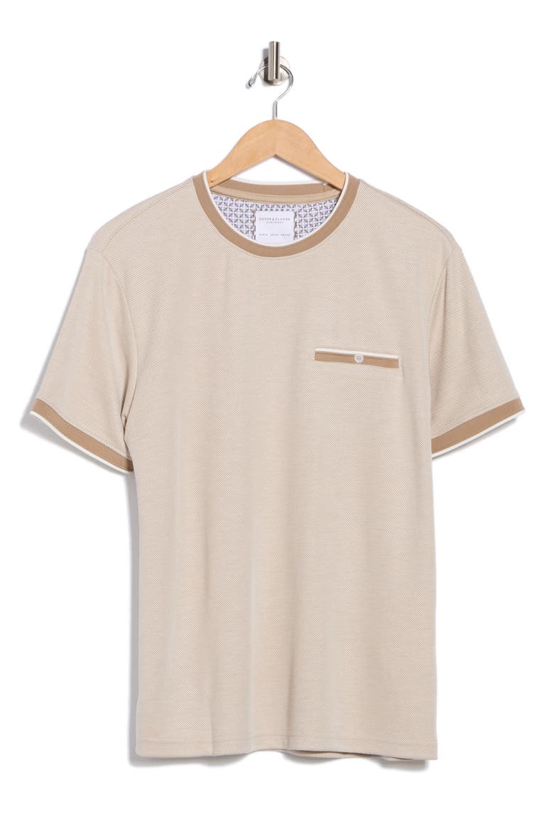 Contrast Tipping Short Sleeve T-Shirt, Alternate, color, SAND