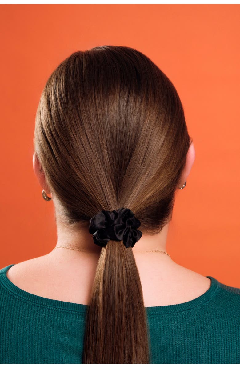 Hello Updo Flora Silk Scrunchie Set, Alternate, color, Black