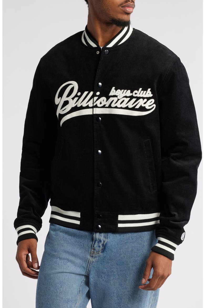 Space Crew Corduroy Bomber Jacket, Alternate, color, BLACK