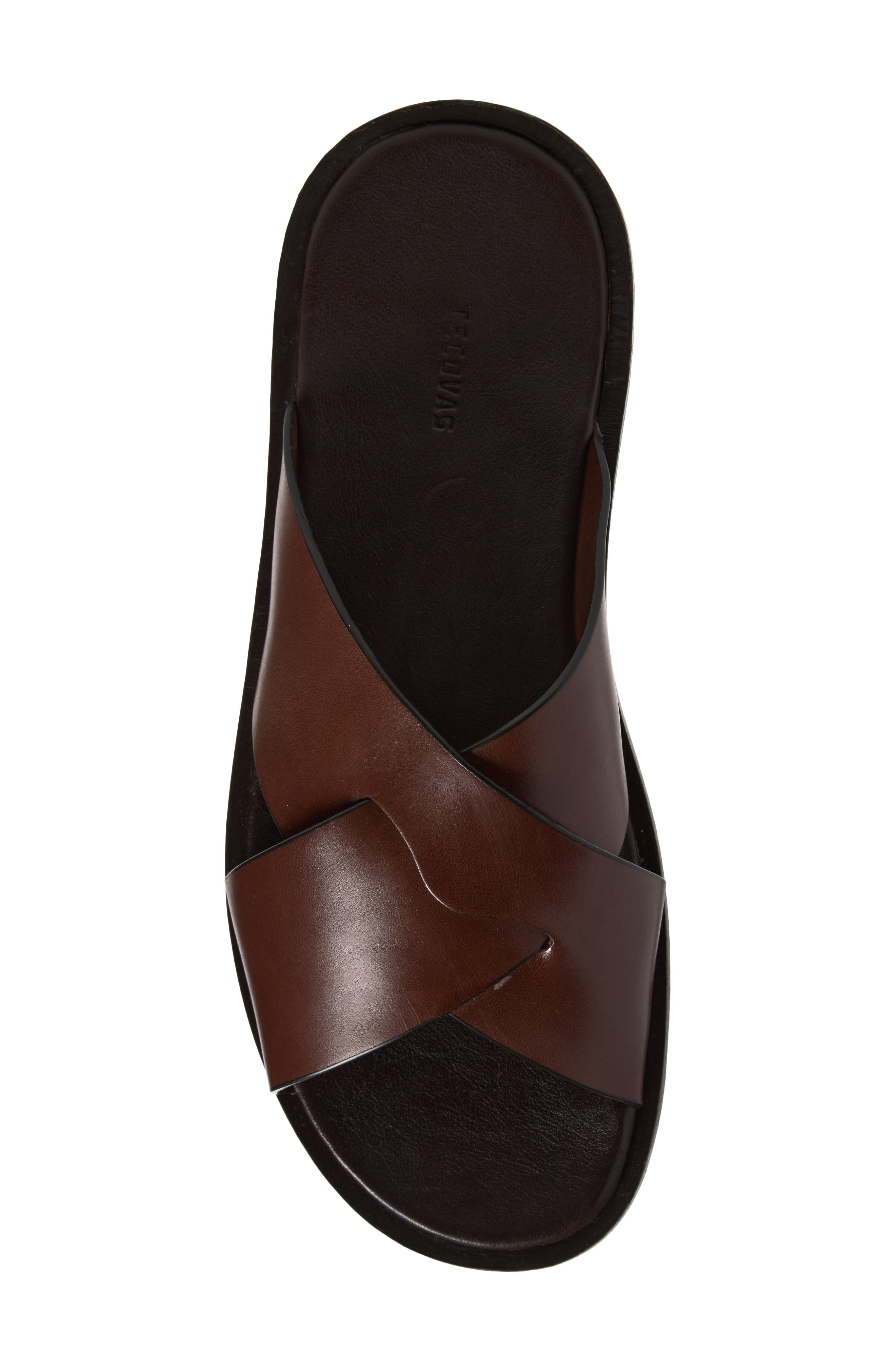 Lexington Leather Slide Sandal, Alternate, color, DARK CHOCOLATE