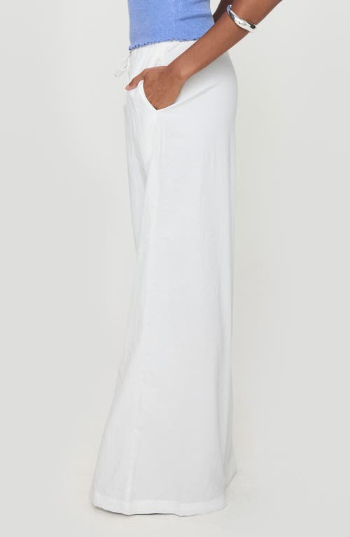Princess Polly Barbieri Wide Leg Drawstring Pants In White