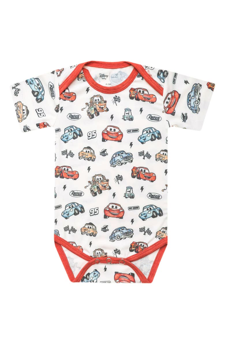 Copper Pearl Disney Pixar Cars Print Bodysuit, Main, color, Pixar Cars