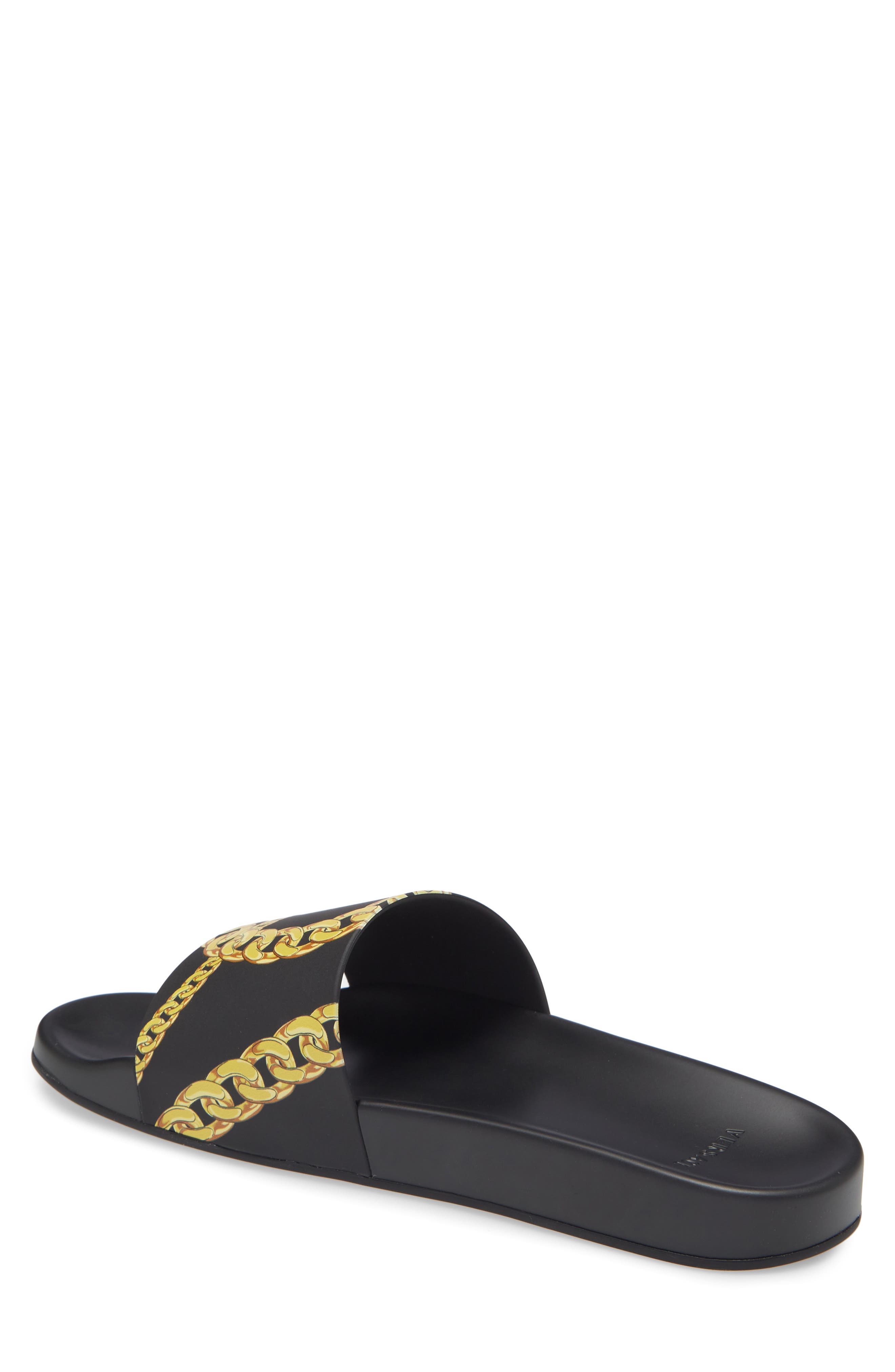 Versace Chain Print Slide Sandal, Alternate, color, 