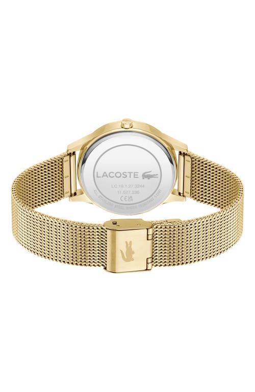 Lacoste Crocodelle Mesh Strap Watch, 36mm In Gold