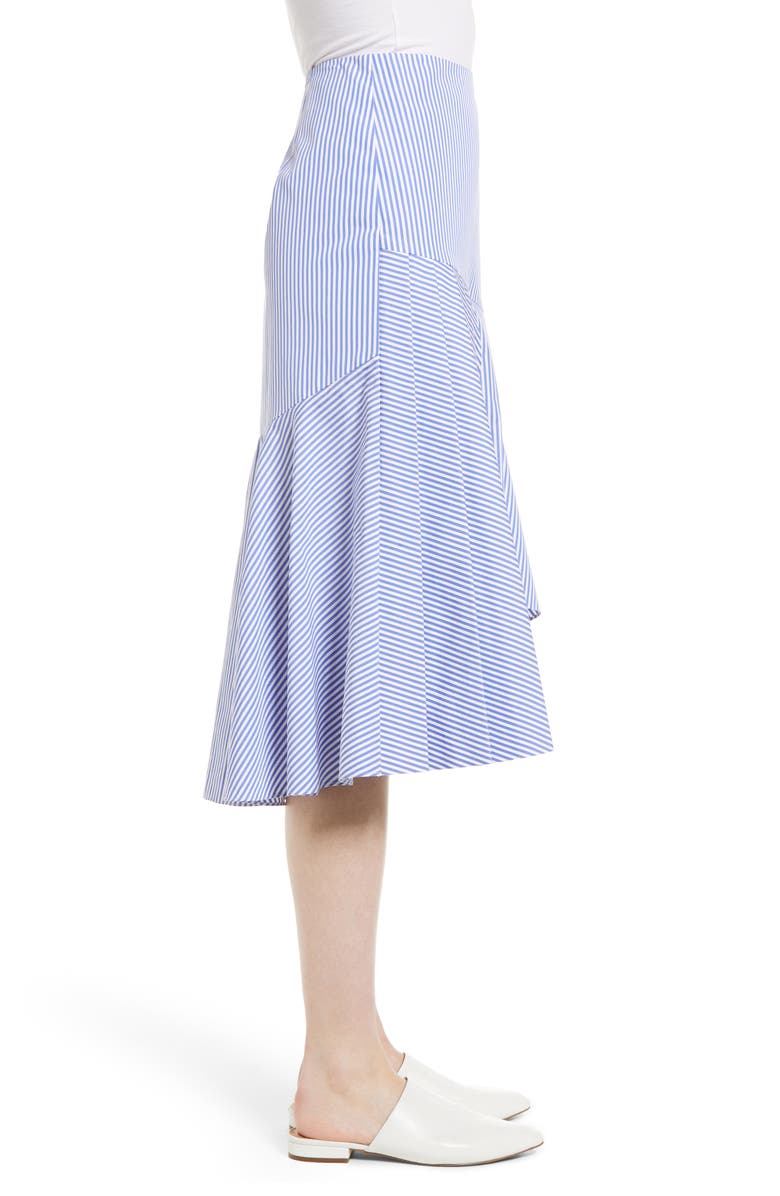Nordstrom Signature Asymmetrical Stripe Cotton Skirt, Alternate, color,