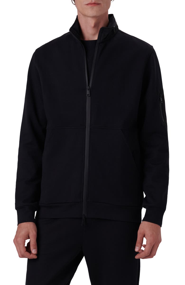 Bugatchi Cotton Blend Zip-Up Knit Jacket, Main, color, 