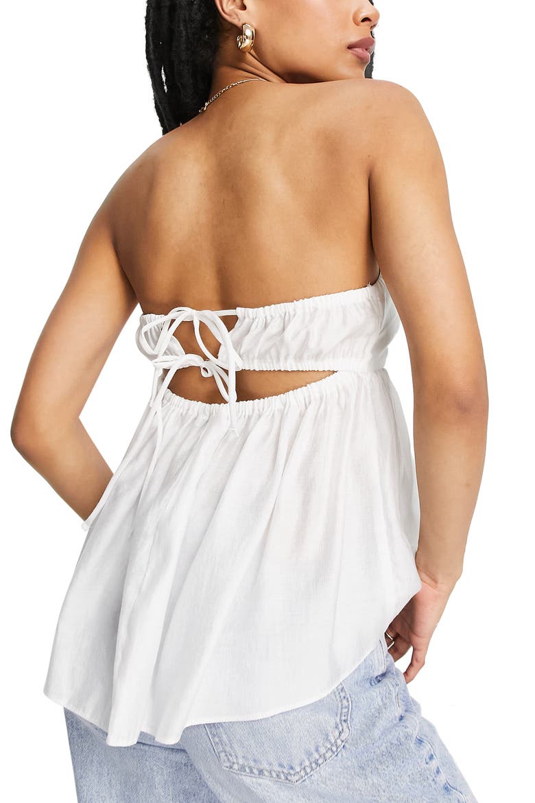 Strapless Babydoll Top, Main, color, WHITE