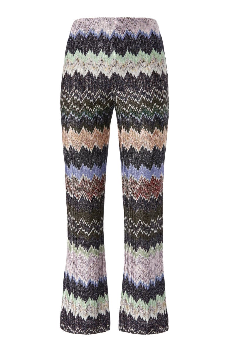 Missoni Snake-pattern Viscose Lamé Cropped Trousers, Alternate, color, Green& Brown